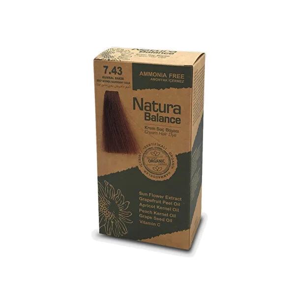 Natura Balance Ammonia-Free Blonde Copper Hair Dye 7.43 - Gentle Cream Formula for Vibrant, At-Home Color