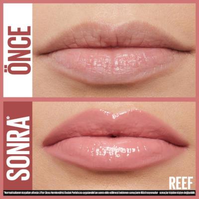 Maybelline New York Lifter Gloss - Hyaluronic Acid Lip Gloss for Moisturizing & Lifting Effect - Reef Color