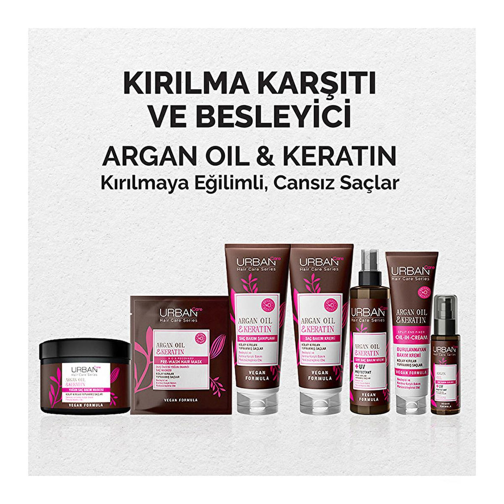 Urban Care Argan Oil & Keratin Anti-Breakage Hair Serum: Repair, Nourish & Strengthen Dry, Damaged Hair - Paraben-Free Leave-In Conditioner