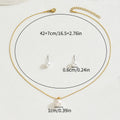 Minimalist Japanese Korean Style Geometric Pearl Jewelry Set, Niche Inlaid Craft Design Necklace & Sweet Versatile Earrings For Women