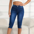 Womens Slim-fit, Versatile Plus-size Capri Pants