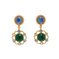 Antique Reproduction Lace Hollowed-Out Colorful Fringe Ear Studs
