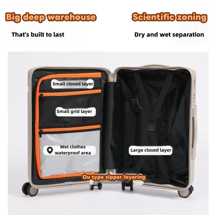 20 Inch 24 Inch Thick Luggage Compartment, Telescopic Pull Rod, Equipped With Three Handheld Handles, TSA With Phone Holder, Universal Silent Wheels, Sturdy And Durable
