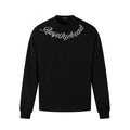 Beaded Letter Pearl Heavyweight Crewneck Hoodie For Couples