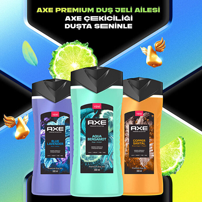Axe Premium Collection Aqua Bergamot 3-in-1 Body Wash - 300ml | Refreshing Clean