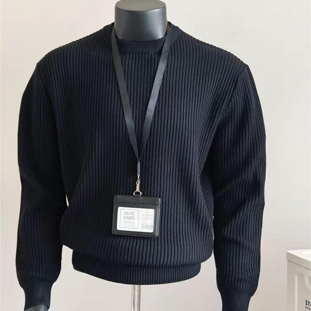 Knitted Sweater Men's Retro Loose Long-Sleeve Top