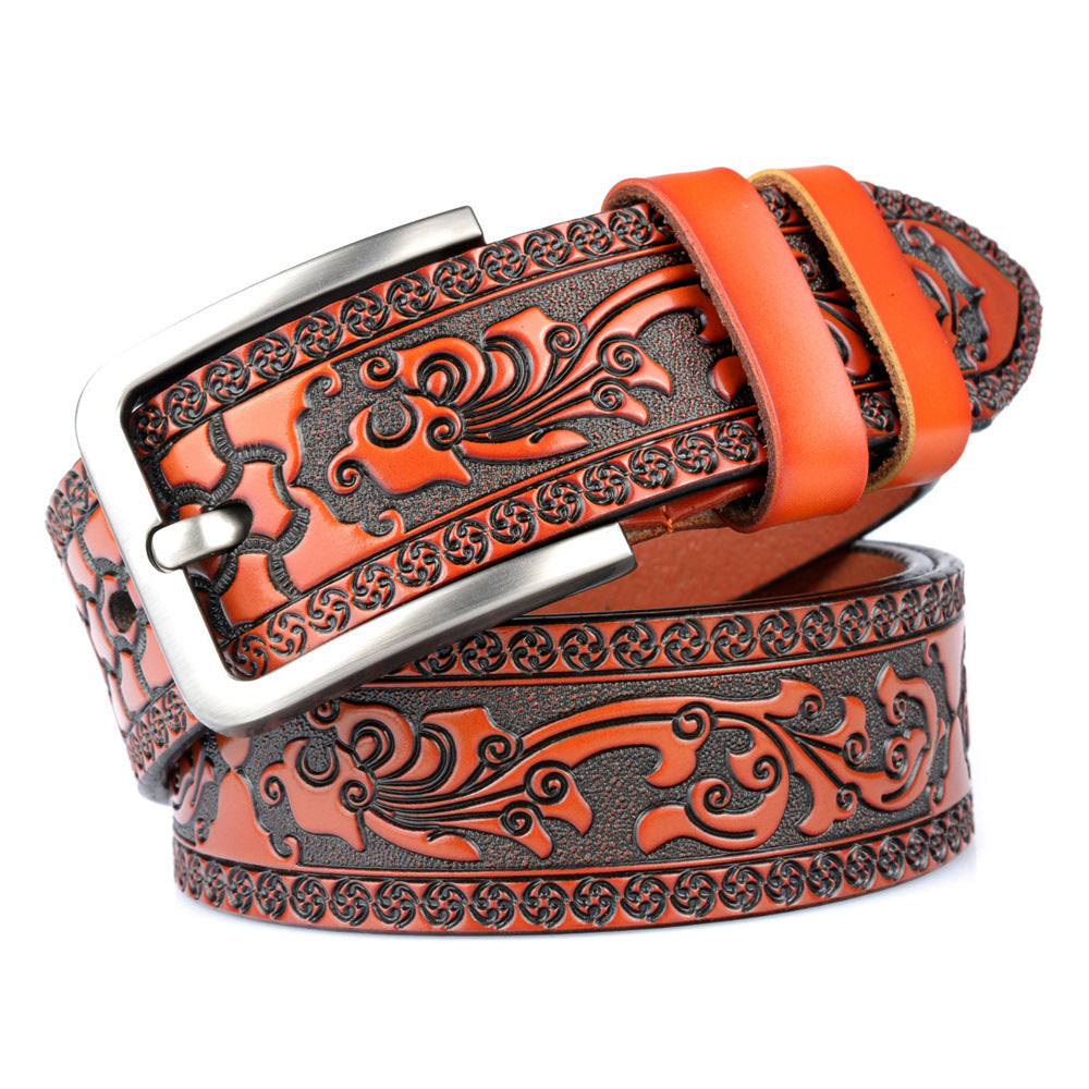Carved Craft Men's Cattlehide Leather Belt
