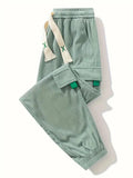Corduroy Plus Size Mens Work Pants Ankle Tightening Trousers