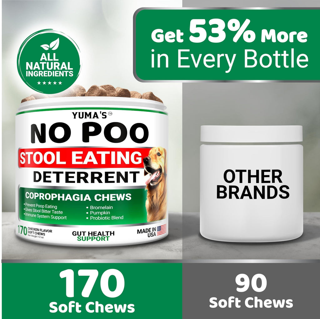 No Poo Chews for Dogs 170 Count Coprophagia Deterrent Probiotics