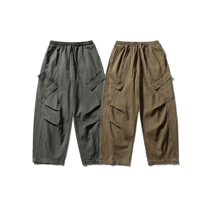 Japanese Retro Simple Solid Color Loose Overalls