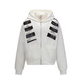 Letter-print Sporty Cardigan Hoodie For Men