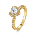 Love-Heart Moissanite 925 Silver Platinum-Plated Ring For Women
