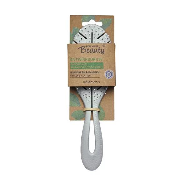 For Your Beauty Eco-Friendly Hair Brush - Sustainable Detangling Brush for Wet & Dry Hair, Made from 100% Recycled Plastic