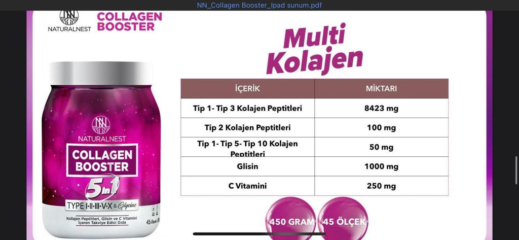 NaturalNest 5 in 1 Collagen Supplement for Skin & Hair - 450g Collagen Booster