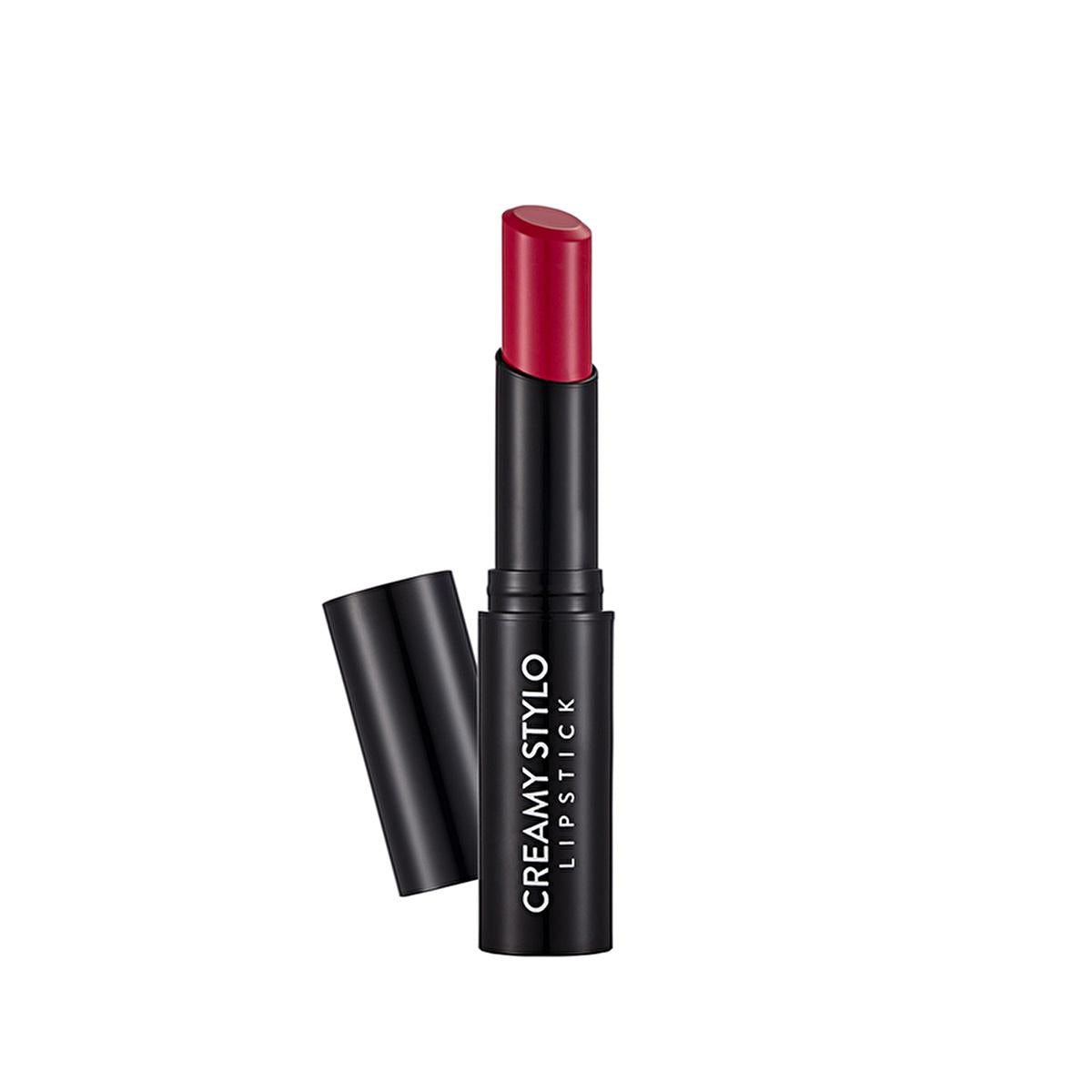 Flormar Creamy Stylo Lipstick - Moisturizing, High Pigment, Semi-Glossy Finish - 004 Raspberry