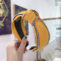 Fabric Diamond Knotted Toothed Headband
