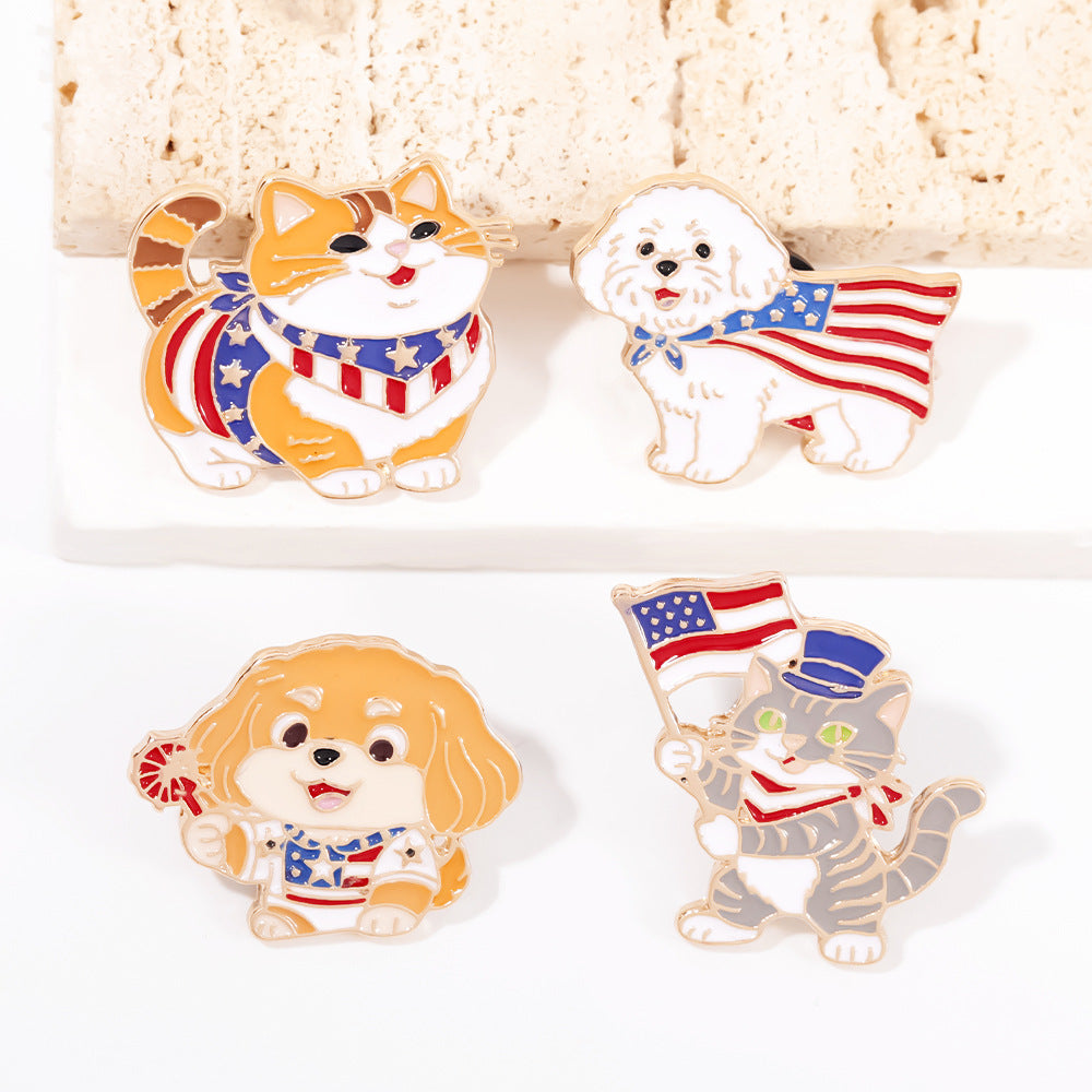 Independence Day-themed Metal Brooch Badge
