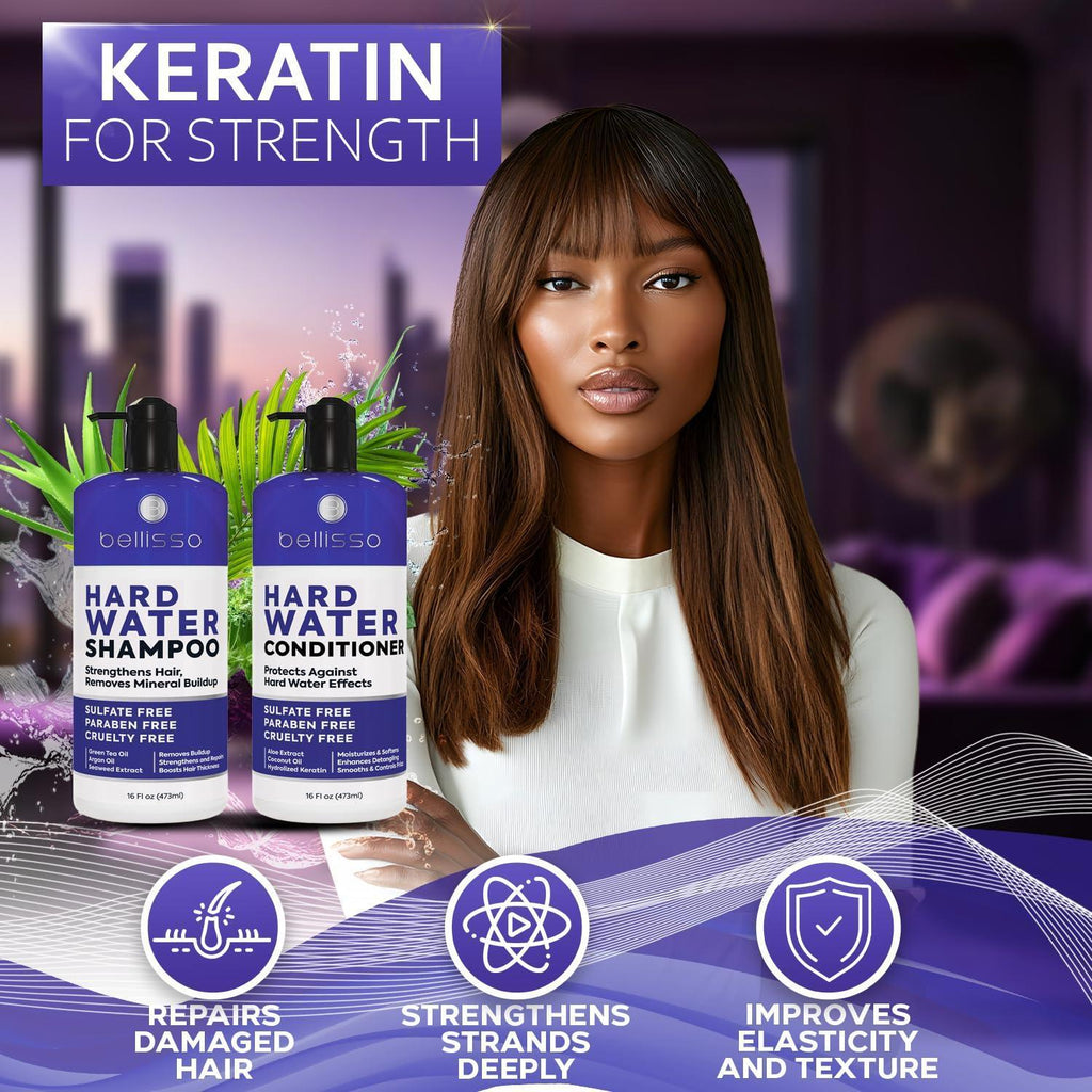 Hard Water Shampoo and Conditioner Set Sulfate Free Hair Care Products for