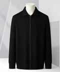 Solid-color Cardigan Zip-up Mens Jacket