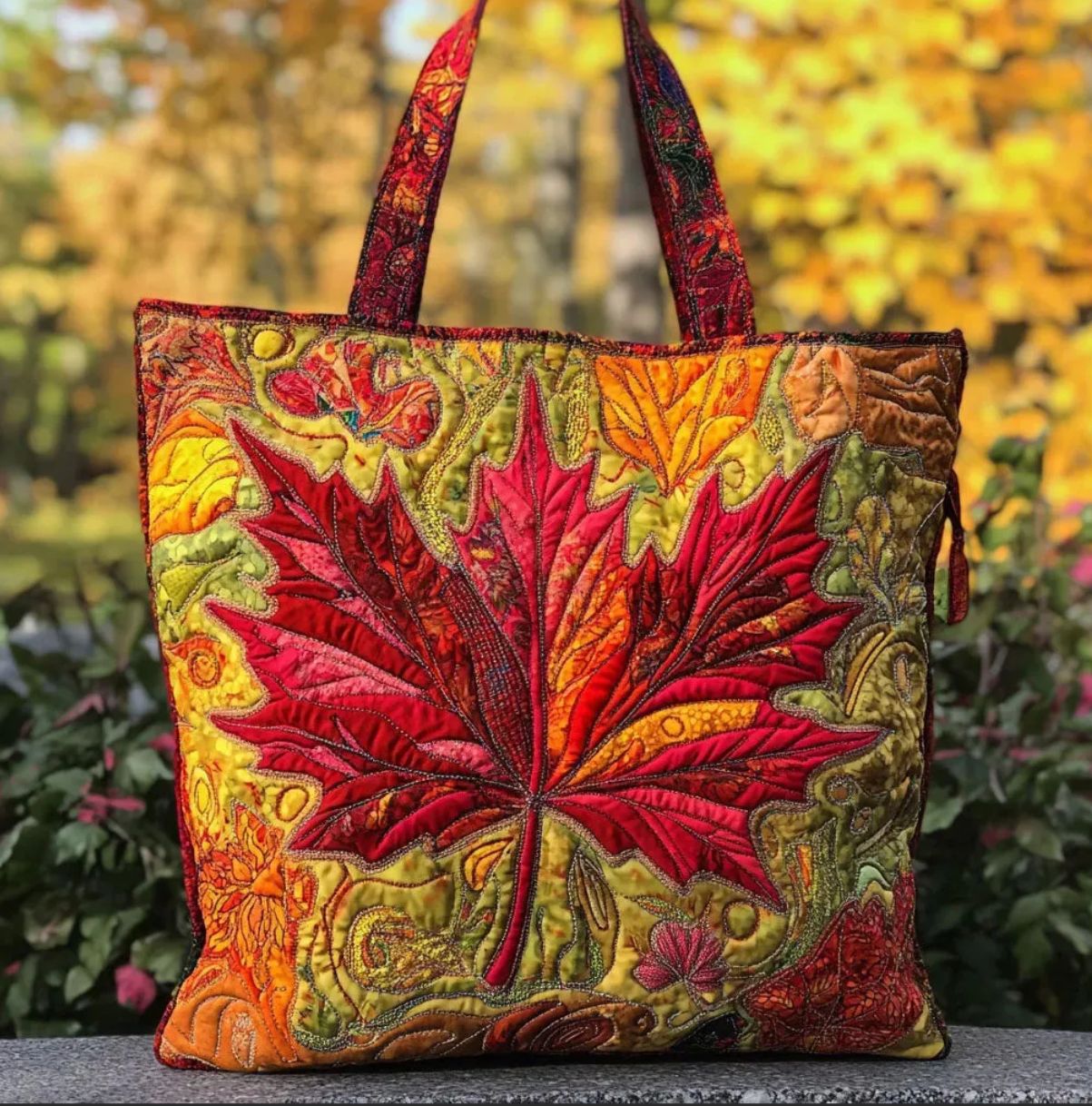 Digital-print Quilting Tote Bag, Commuter Casual Cotton-padded Jacket Bag