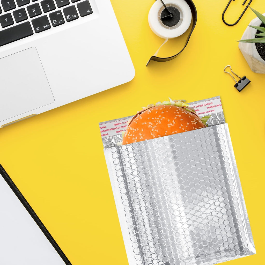 Thermal Bubble Mailer 6.5 x 10.5 Inch Pack of 10 Metallic Bubble Envelopes Foil Insulated Mailers for Cold Shipping Padded Envelopes Waterproof. Cold Insulated Shipping Bags