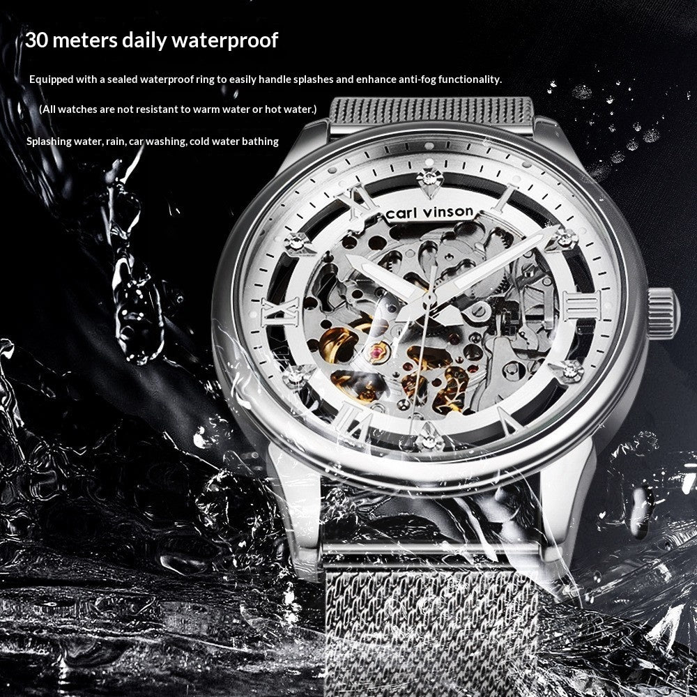 Fully Automatic Hollowed-Out Mens Mechanical Watch