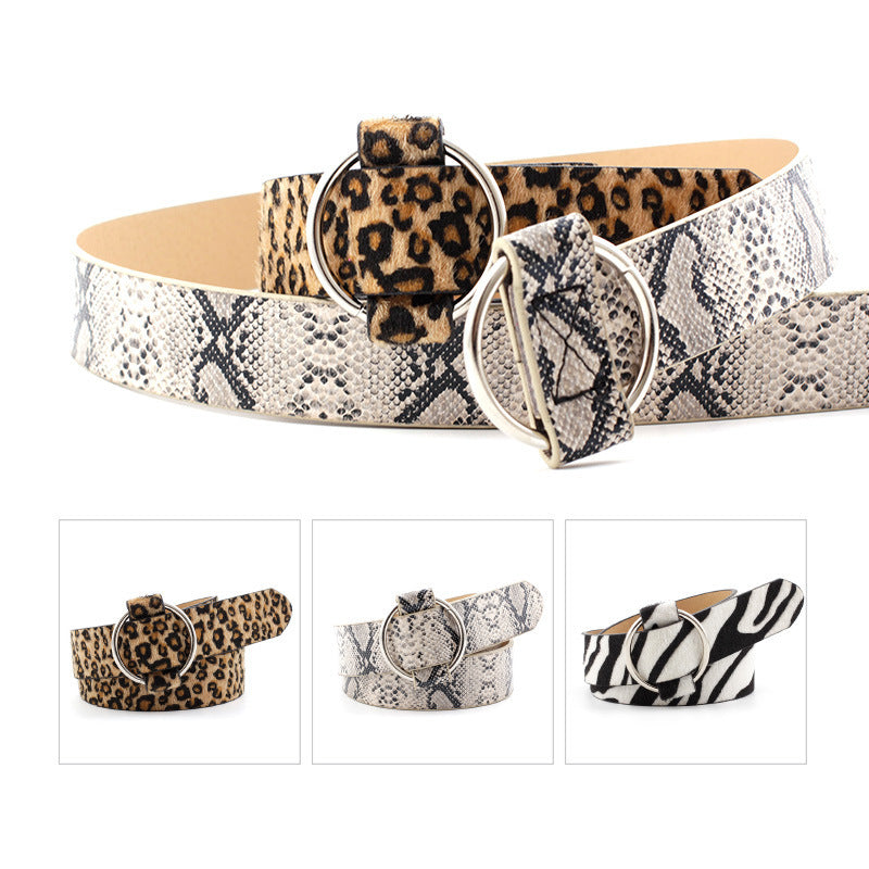 Women's Needle Free Round Buckle Belt