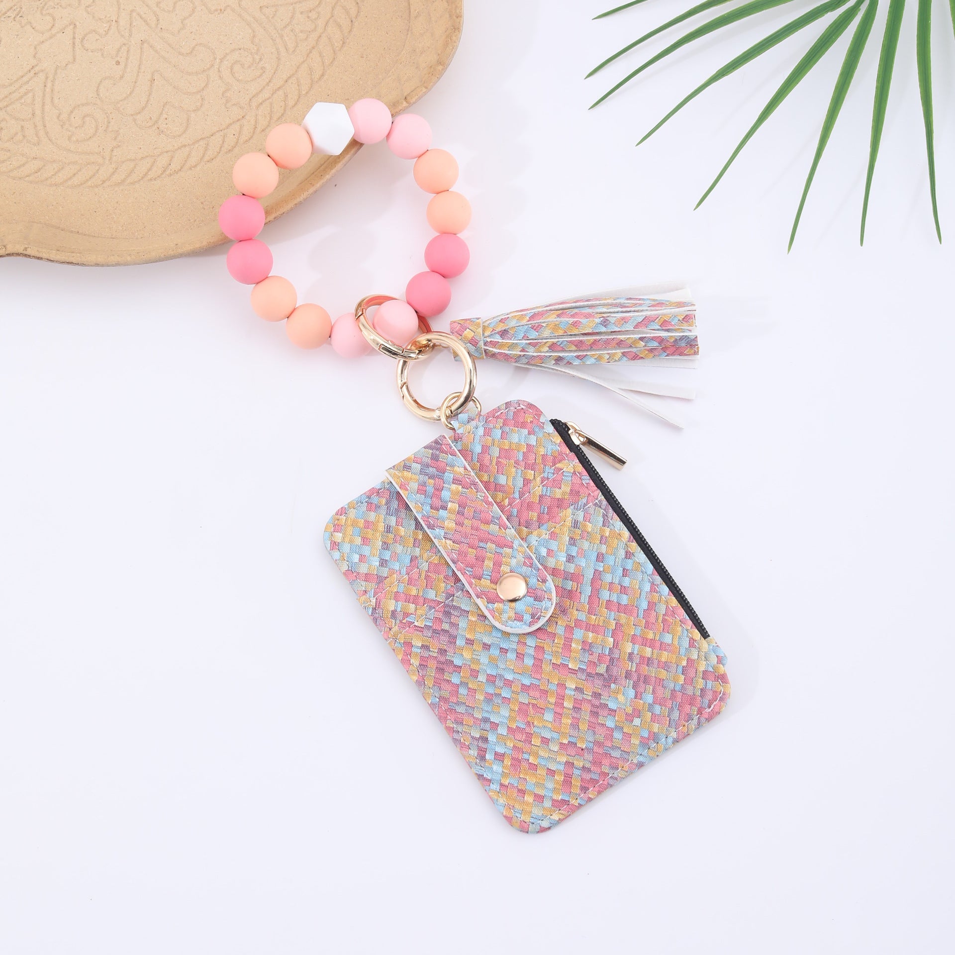Silicone Bead Bracelet Weaving Pattern Card Holder Coin Purse