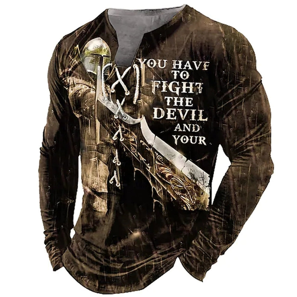 3D European American Sports Long Sleeve Shirt