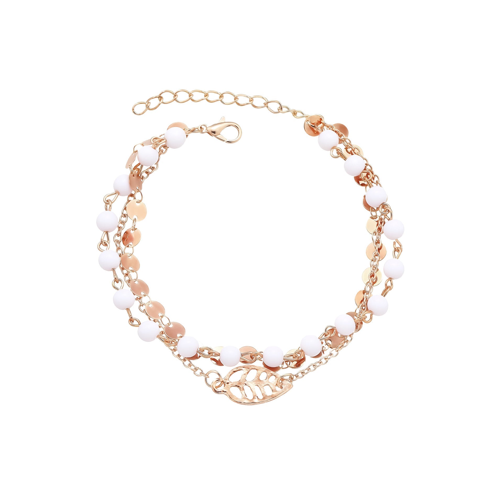 Fashionable Multi-Layer Square Gold Anklet