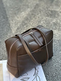 New European And American Style Vintage Genuine Leather Women's Bag, Large Capacity Commuter Vegetable-tanned Cowhide Underarm Shoulder Bag