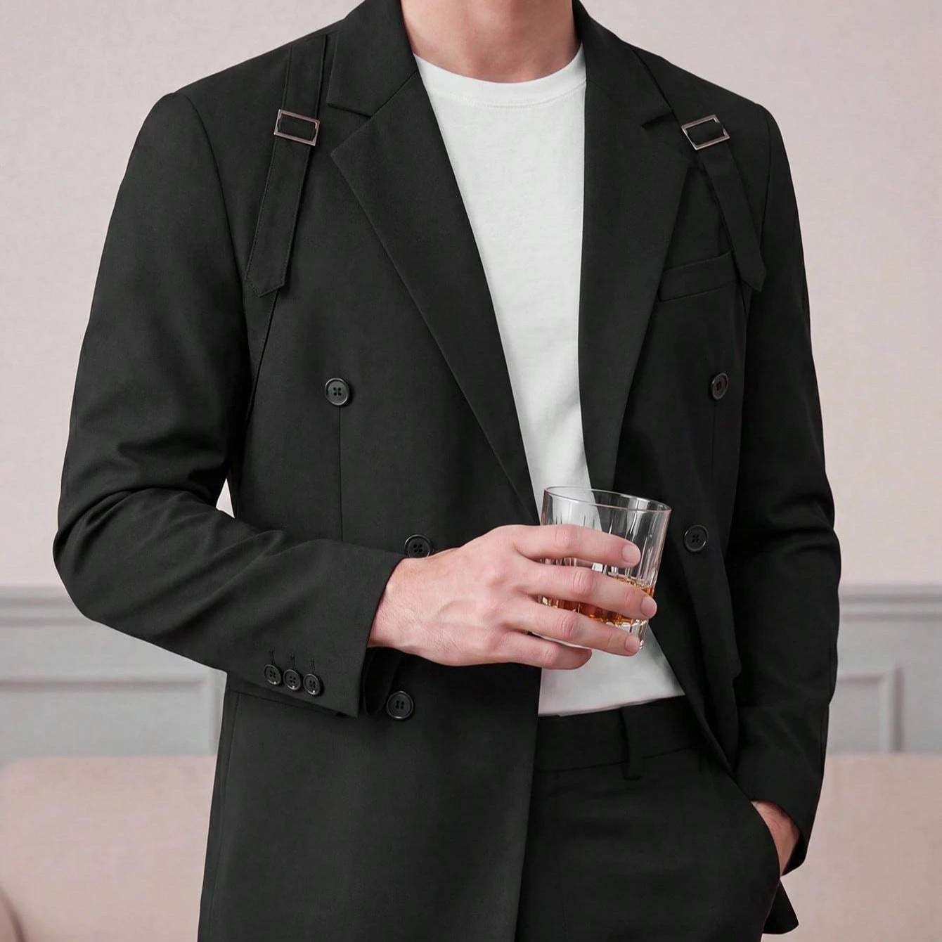 Mens Light-business Single-breasted Suit Jacket