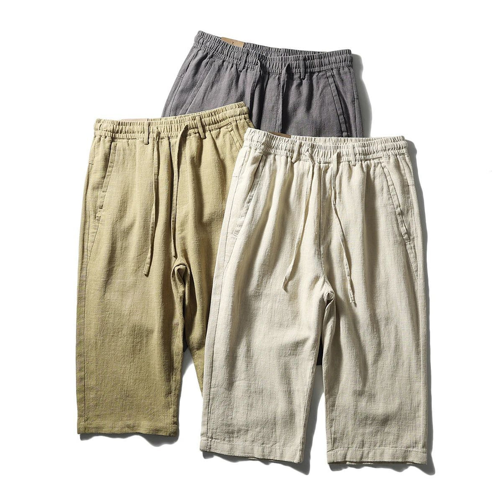 Casual Cool Breathable Cotton Linen Capri Pants