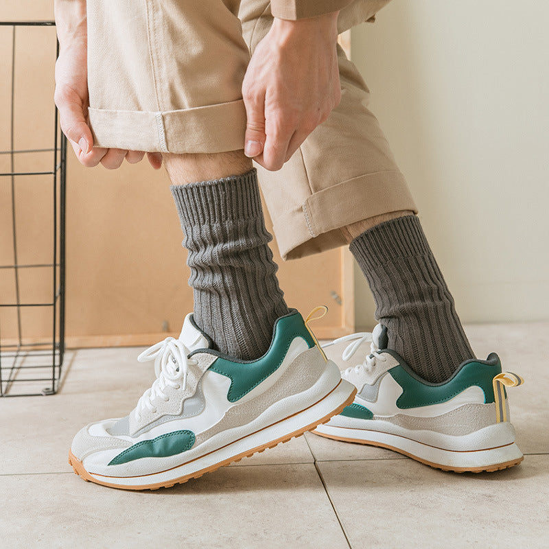 Double-needle Cotton Mid-calf Athletic Socks