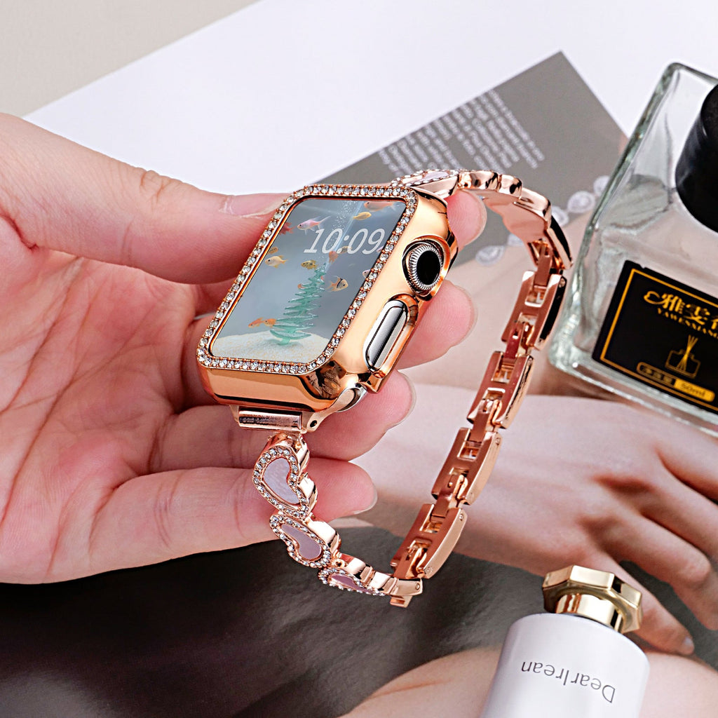 Loving-Heart Shell Metal Watch Strap