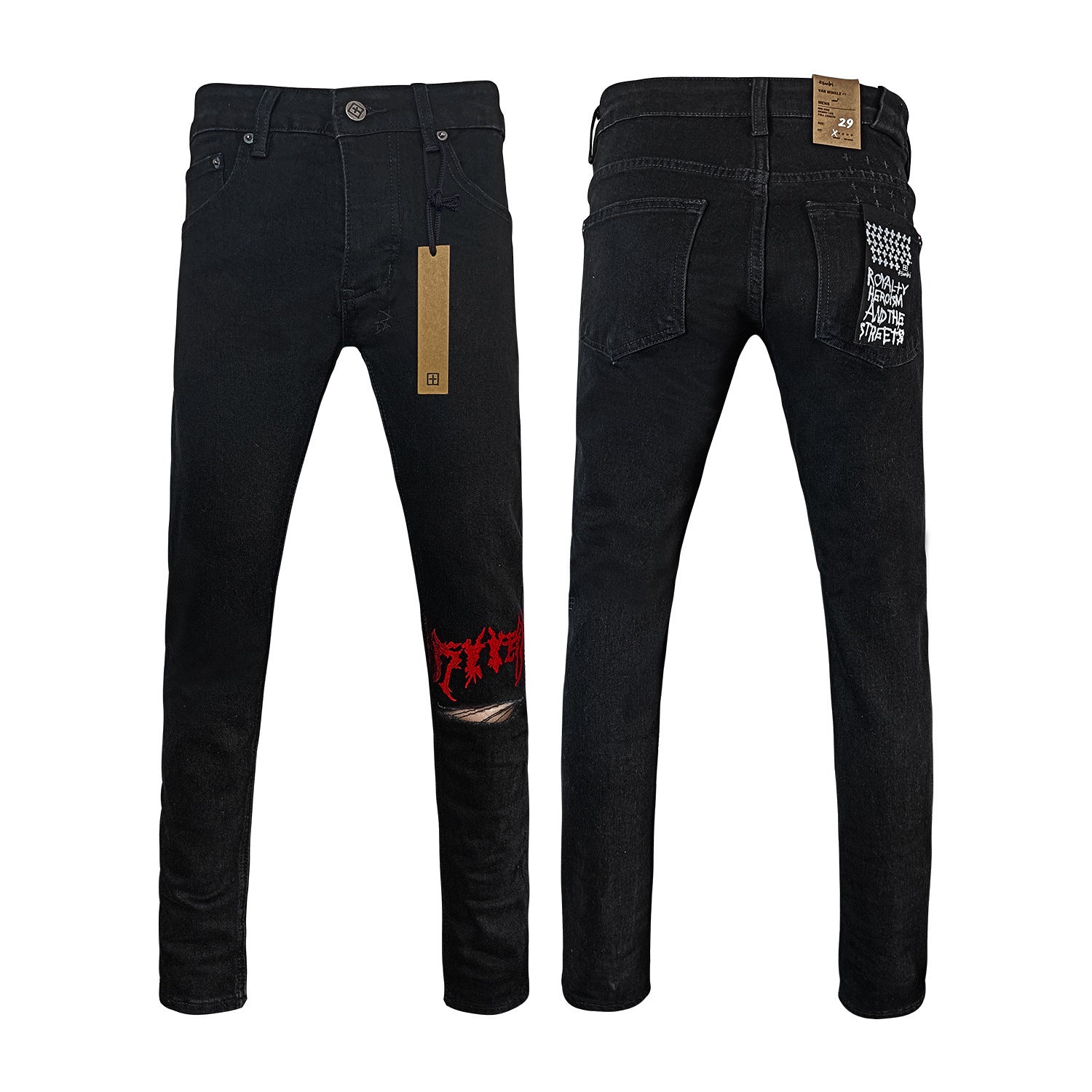 Straight Ripped Stretch Casual Men's Jeans