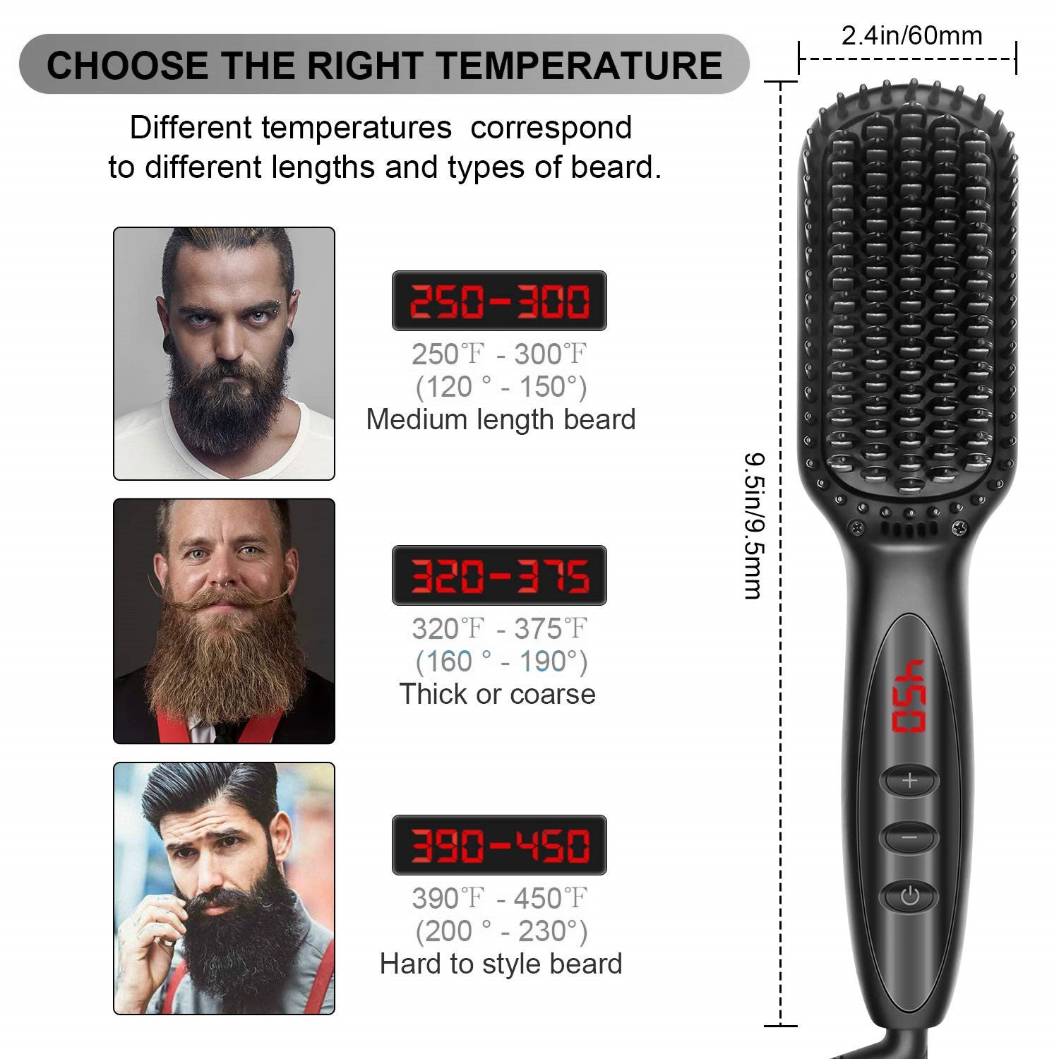 2-In-1 Ionic Hair Straightener Beard Comb