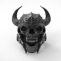 Exaggerated Personality Bull-horn Skull Ring