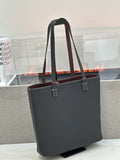 2026 New Korean Style Double-Sided Shoulder Bag TC Top Layer Cowhide Bucket Bag Large Capacity Open-Top Underarm Bag
