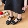 Black Round Toe Retro Polka Dot Shallow Mouth Flat Sole Single Shoe Women's Summer 2026 New Style Hundred Matching Skirt Mary Jane Shoes