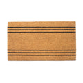 Coco Coir Door Mat Plain Welcome Mat with Stripes Beige 30x17
