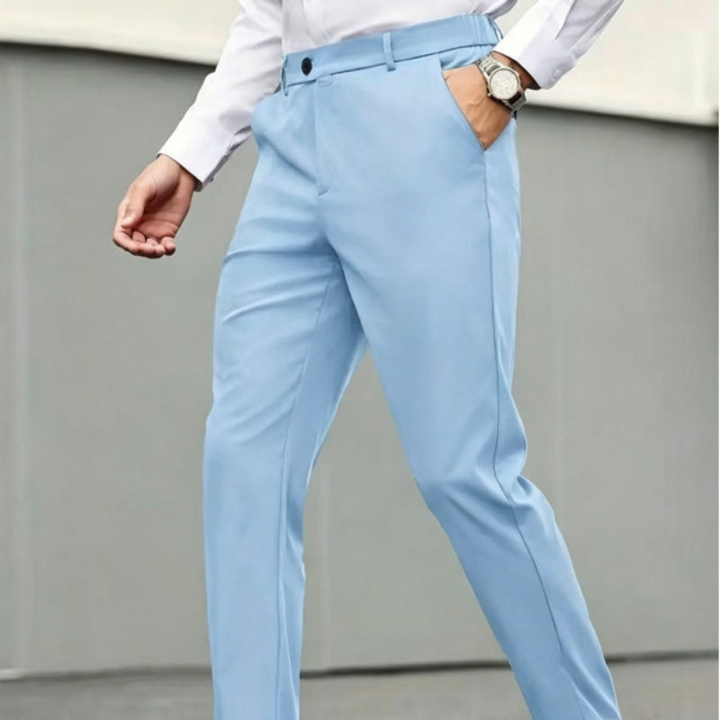 Summer Thin New Mens Solid-color Slim-fit European And American Casual Pants