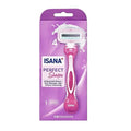 Isana Women's 4-Blade Razor with Lubricating Strips - Vegan, Smooth Shave, Gentle on Skin