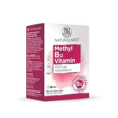 Naturalnest Methyl B12 Spray 1000 mcg - Fast Absorption Sublingual Vitamin B12 Supplement for Energy, Nerve Health & B12 Deficiency Support