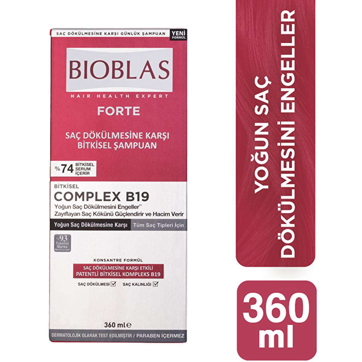 Bioblas Forte Shampoo for Hair Growth & Strength - Natural Botanical Hair Care for Daily Use