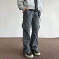 Retro Brushed Distressed Loose Straight Cargo Pants