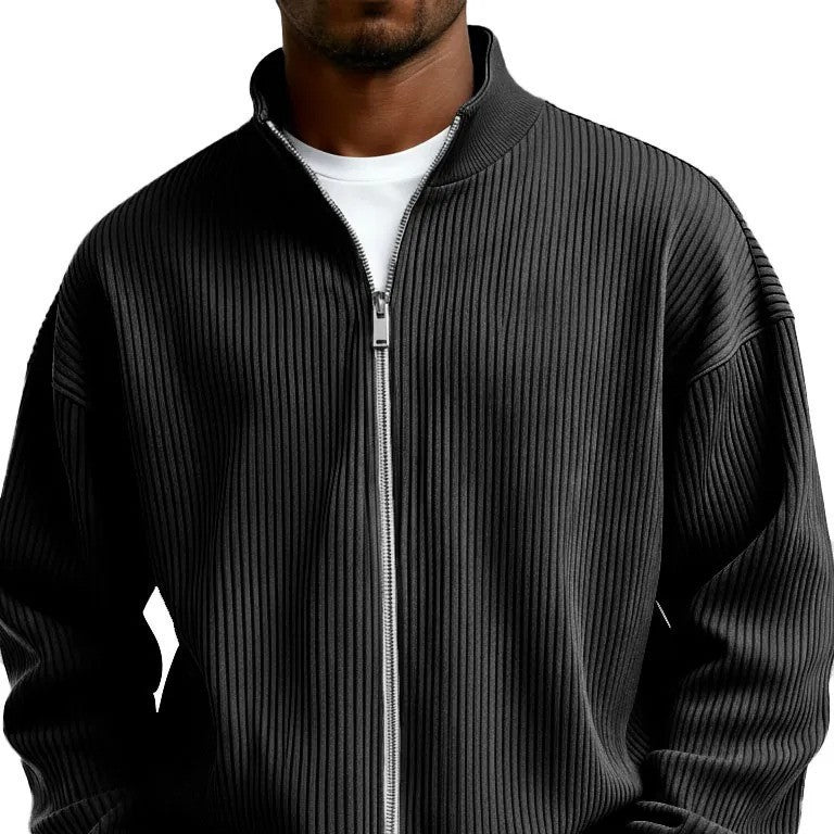 Mens Full-Zip Mock-Neck Sweater New FallWinter Style