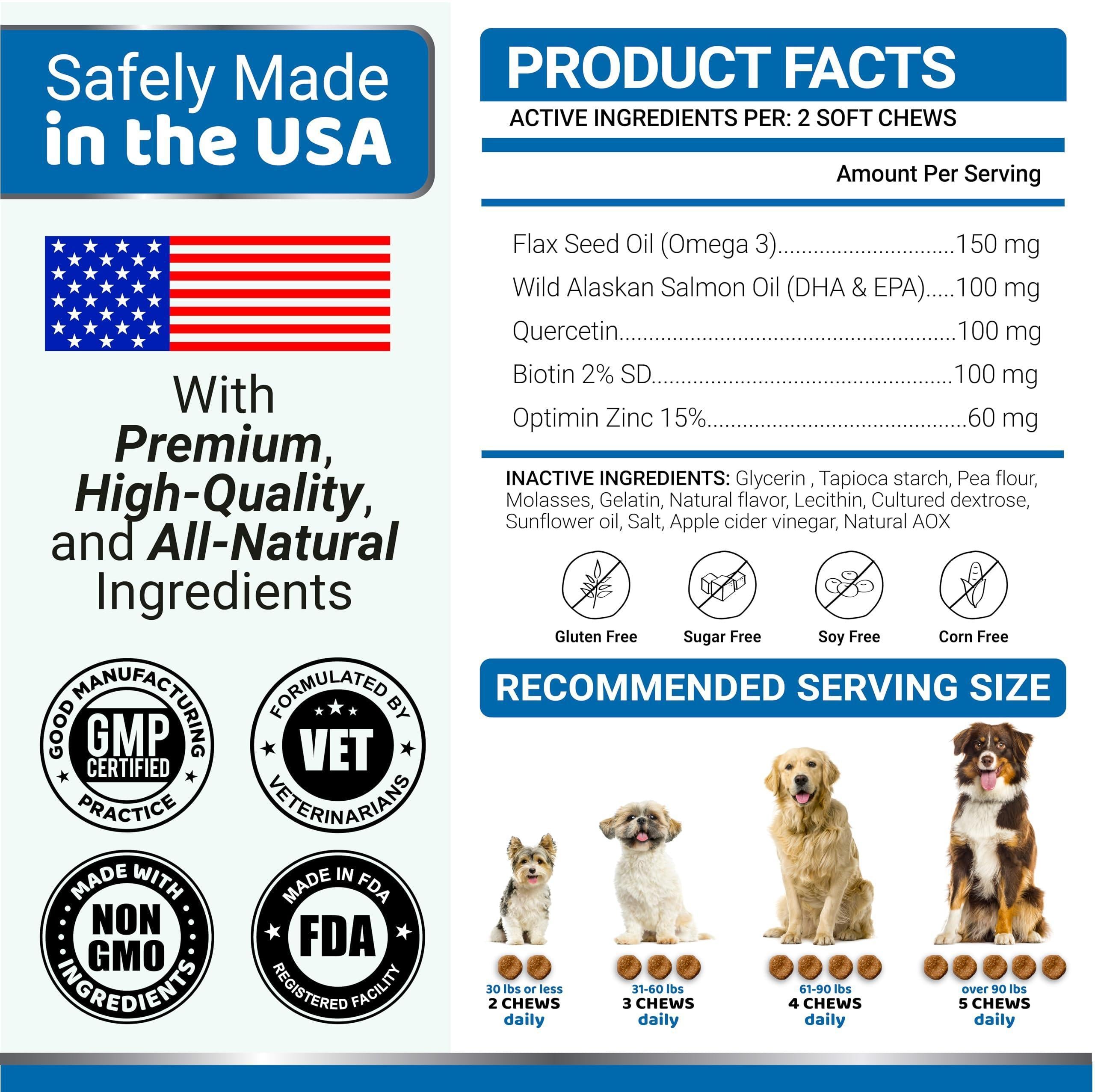 Omega-3 Fish Oil for Dogs 170 Chews Skin & Coat Supplement