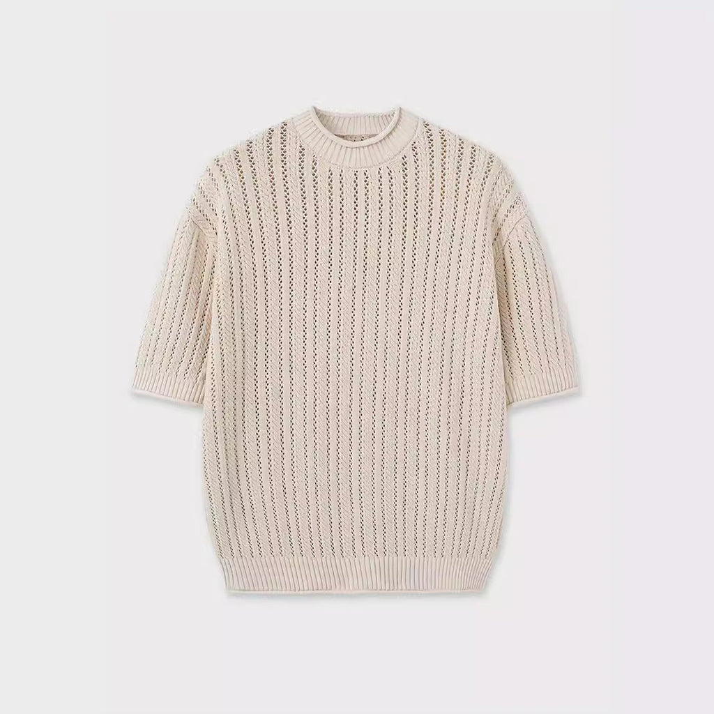 Unisex Niche Design Hollow Knitwear T-shirt