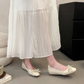 Inner Height Ballet Shoes For Women 2026 Summer New Shallow Bow Flat Sole Shoes Mary Jane Shoes